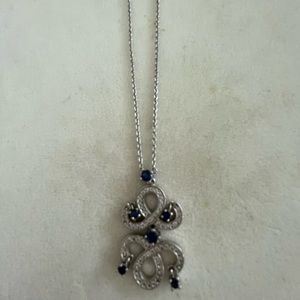 Cubic and simulated Sapphire necklace
